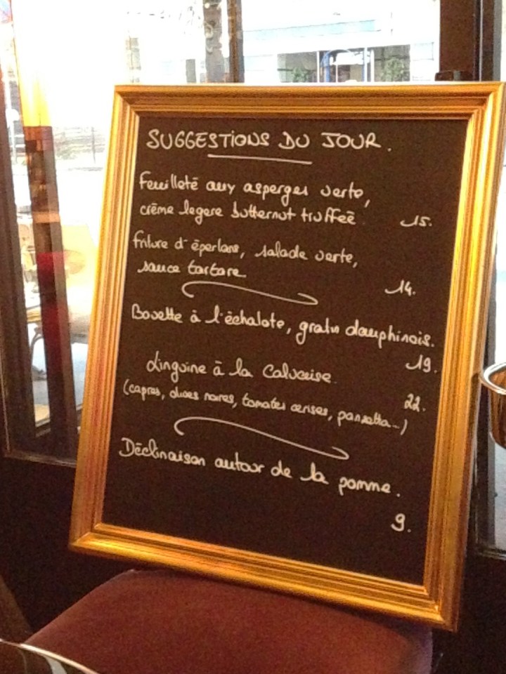 menu du jour café du théatre