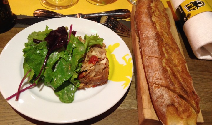 rillettes de poulet et radis noir-poulet purée